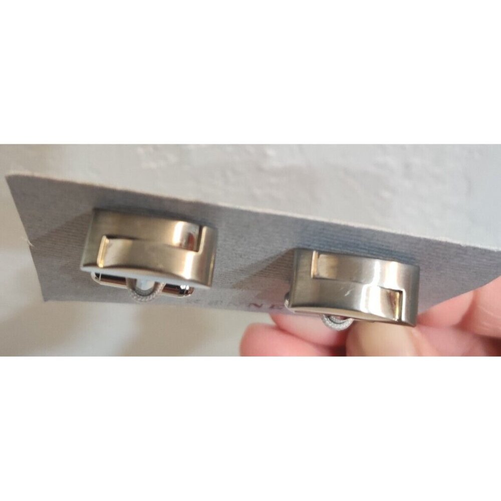 Kenneth Cole New York Cufflinks Rectangular Simplistic Classic  Chrome Finish